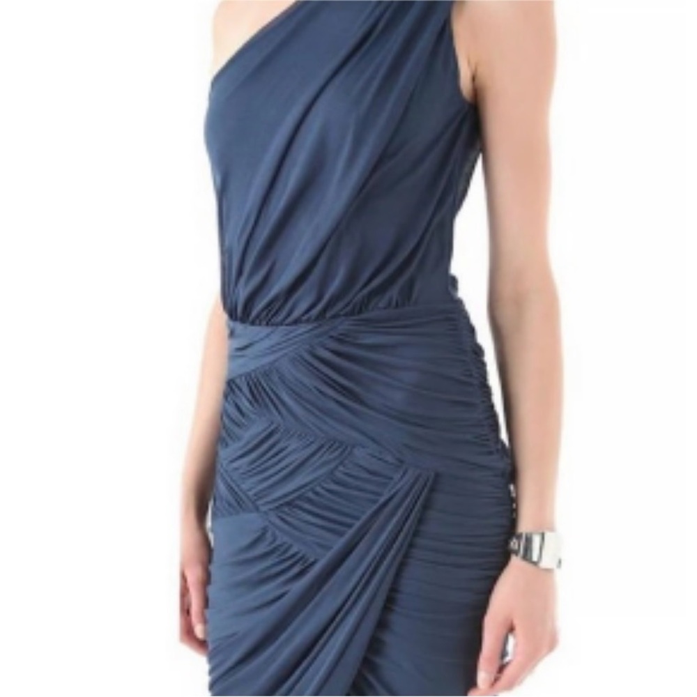 Halston Heritage Navy One-Shoulder Dress XXS - Picture 2 of 9